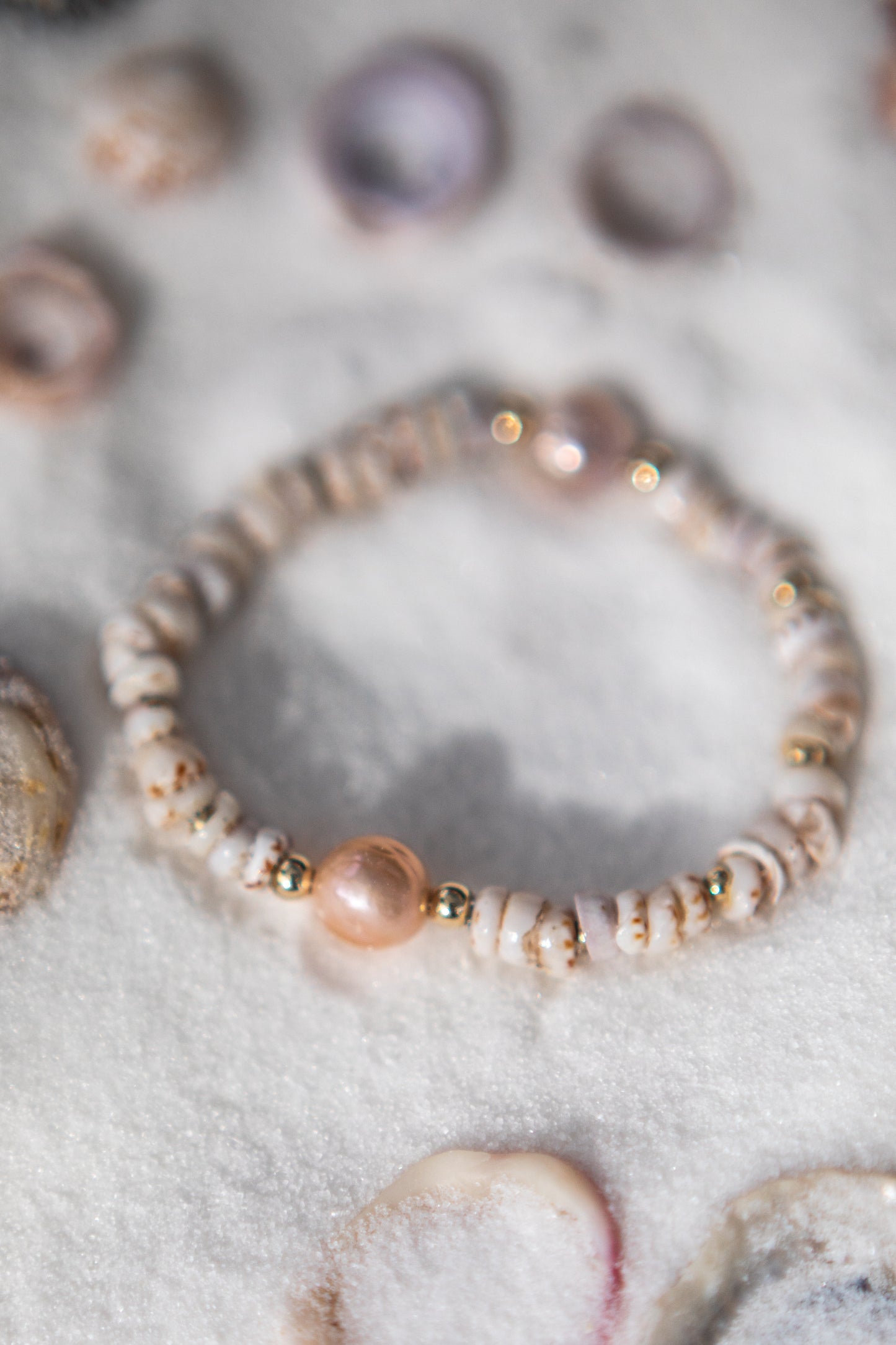 Puka and Pearl Bracelet