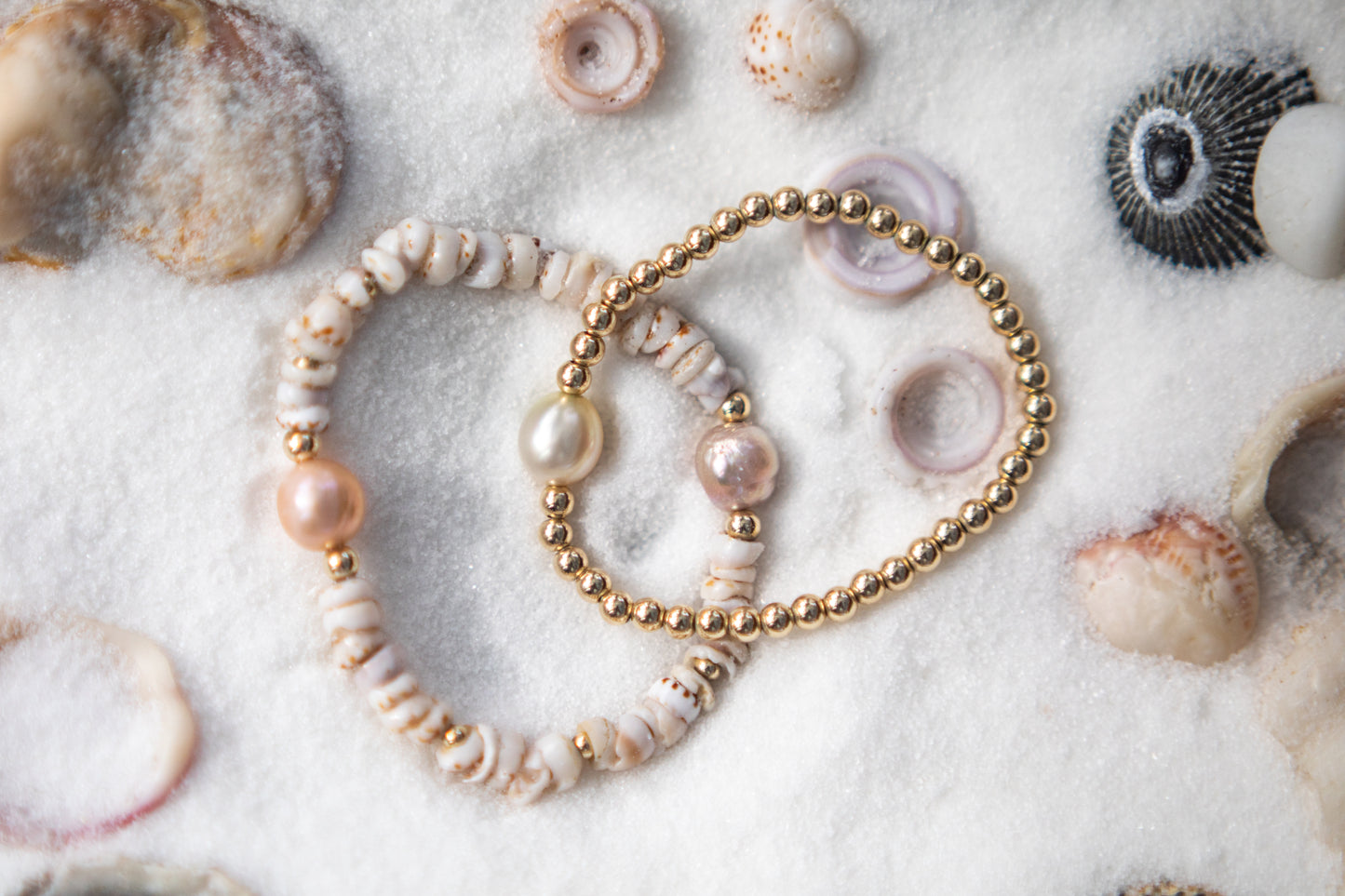 Puka and Pearl Bracelet