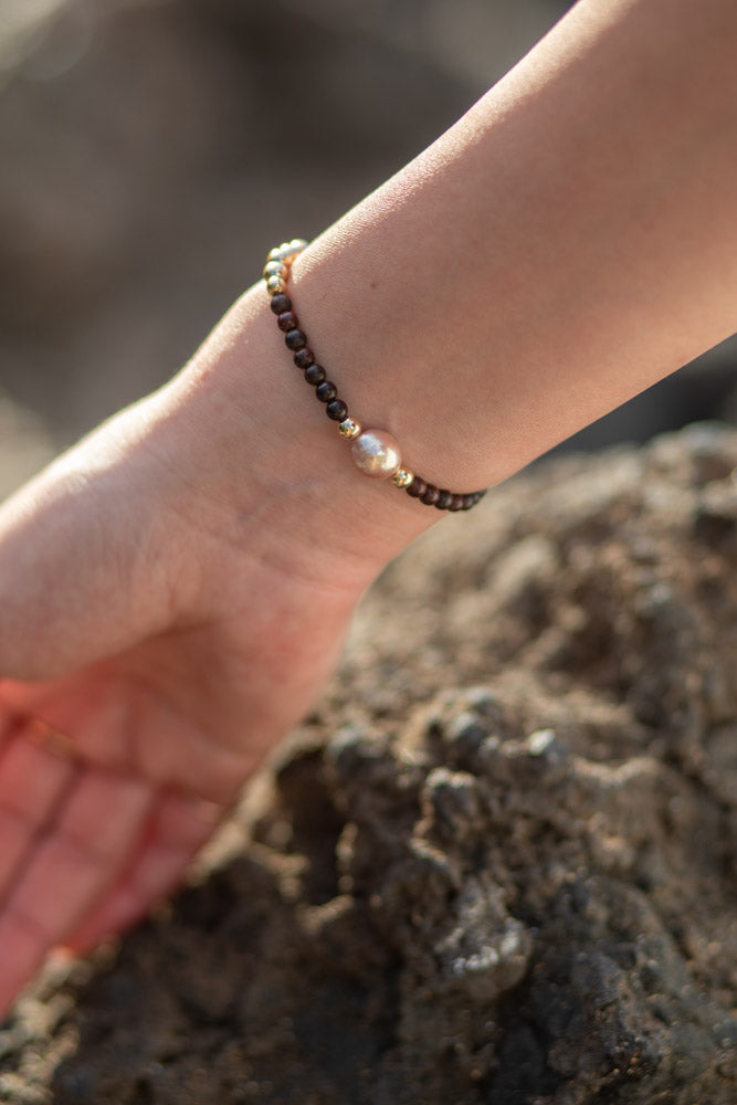 Wood and Gold Bracelet